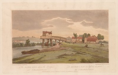 Una selección de veinte de las vistas más pintorescas de París: el molino de agua sobre el puente de Charenton de Thomas Girtin