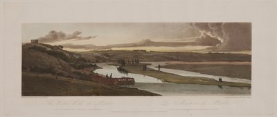 Una selección de veinte de las vistas más pintorescas de París: The Water Works at Marli y St. Germain en Laye vistos en la distancia de Thomas Girtin
