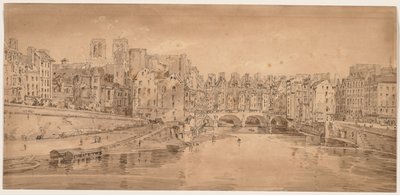 Una selección de veinte de las vistas más pintorescas de París: Vista del Pont St. Michel, tomada desde el Pont Neuf de Thomas Girtin