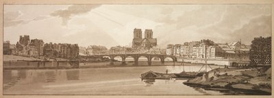 Una selección de veinte de las vistas más pintorescas de París: Vista del Pont de la Tournelle y Notre Dame tomadas desde el Arsenal de Thomas Girtin