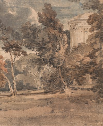 Un templo en el Parque Harewood, c.1798 de Thomas Girtin