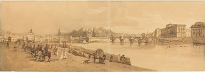 Vista del Pont Neuf, la Casa de la Moneda, etc.: pl.8 de Thomas Girtin
