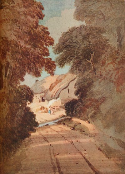 Camino y cabañas, c1800 de Thomas Girtin