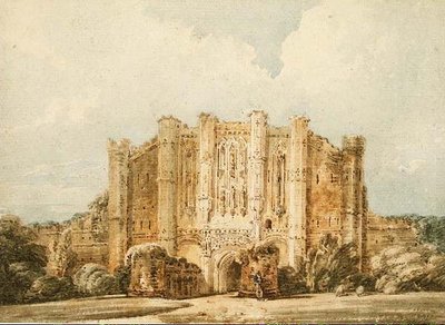PD.52-1966 Vista oeste de la Abadía de Thornton, Lincolnshire, c.1794 (acuarela y lápiz sobre papel) de Thomas Girtin