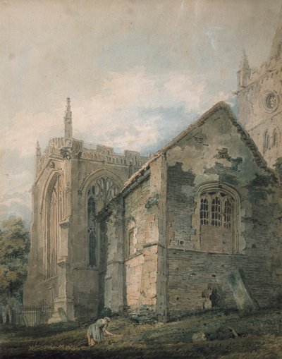 La antigua casa de osarios, Iglesia de la Santísima Trinidad, Stratford-upon-Avon de Thomas Girtin
