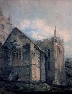 La Antigua Casa de los Osarios, Iglesia de la Santísima Trinidad, Stratford-upon-Avon de Thomas Girtin