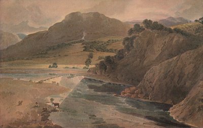 Las piedras de paso en el Wharfe, sobre la Abadía de Bolton, Yorkshire, 1801 de Thomas Girtin