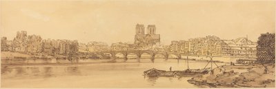 Vista del Pont de la Tournelle y Notre Dame tomada desde el Arsenal: pl.11 de Thomas Girtin