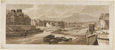 Vista de la Ciudad con el Louvre, etc., tomada desde el Pont Marie, de Una Selección de Veinte de las Vistas Más Pintorescas de París de Thomas Girtin