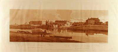 Vista del palacio y del pueblo de Choisi a orillas del Sena de Thomas Girtin