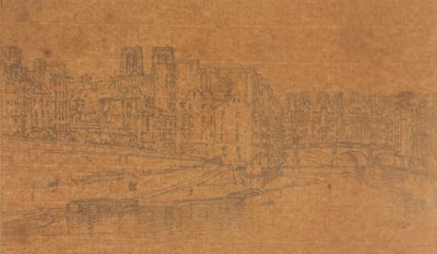 Vista del Pont St.Michel, tomada desde el Pont Neuf, 1803 (estudio para la lámina 4 de Vistas de París) de Thomas Girtin