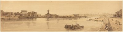 Vista del pueblo de Chaillot desde el Pont de la Concorde: lámina 17 de Thomas Girtin