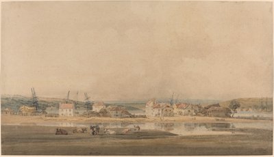 Pueblo a lo largo de un estuario en Devon de Thomas Girtin