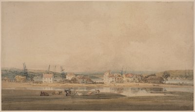 Pueblo junto a un estuario en Devon de Thomas Girtin