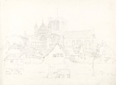 Catedral de Winchester, desde el noreste, c.1795 de Thomas Girtin