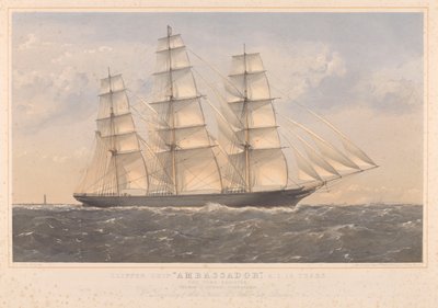 Clipper Ship Ambassador, A.1. 16 años... William Lund Esquire  others (propietarios) William Walker Esquire (constructores) de Thomas Goldsworth Dutton