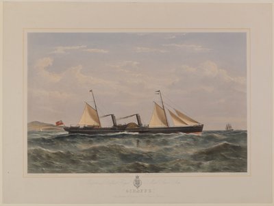Barco de vapor "Giraffe" del Royal Mail de Glasgow y Belfast de Thomas Goldsworth Dutton