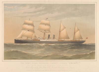 Litografía del buque de vapor "Orient" (1879) de Thomas Goldsworth Dutton