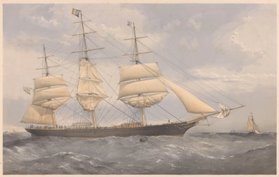 The Clipper Ship Norman Court, c.1868-74 (litografía coloreada, grafito) de Thomas Goldsworth Dutton