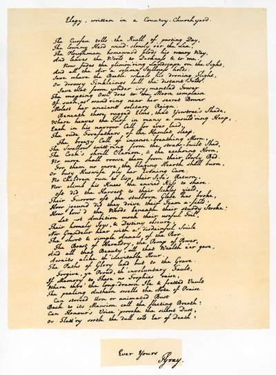 Elegía, escrita en un Cementerio de Campo, 18 de diciembre de 1750 de Thomas Gray