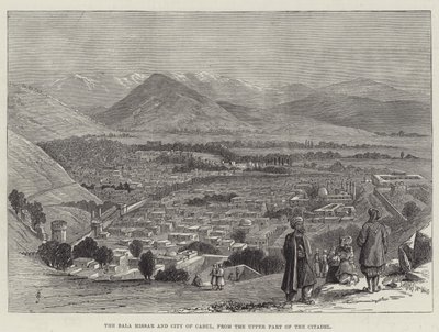El Bala Hissar y la ciudad de Kabul, desde la parte superior de la ciudadela de Thomas Harrington Wilson