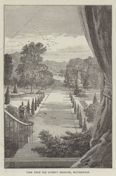 Vista desde el Dormitorio de la Reina, Blythswood de Thomas Harrington Wilson