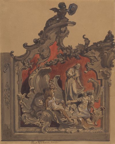 Escuela de San Rocco, Venecia, Estudio de la decoración curva de Thomas Hartley Cromek
