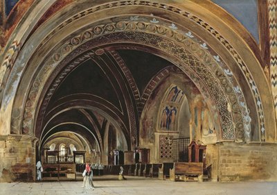 El interior de la Basílica Inferior de San Francisco de Asís, 1839 de Thomas Hartley Cromek