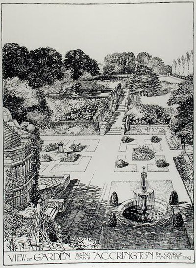 Vista del jardín, Broad Oak, Accrington, de 