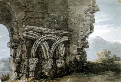 No.3204 Capitales Sajonas en las paredes de la iglesia del Hospicio de San Jaime, Dunwich, Suffolk de Thomas Hearne