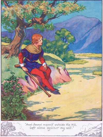 "Y me encontré fuera de la colina, abandonado contra mi voluntad" (litografía en color) de Thomas Heath Robinson