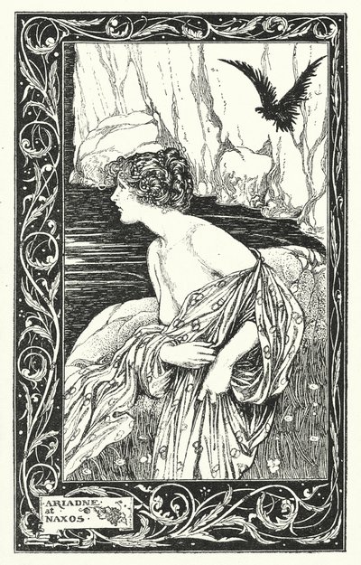 Ariadna en Naxos (litografía) de Thomas Heath Robinson