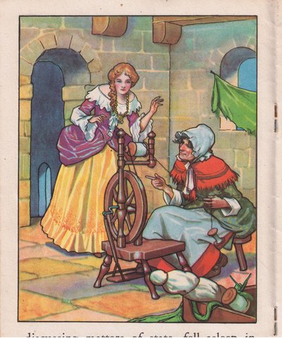 Dormido en la rueca (litografía) de Thomas Heath Robinson