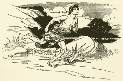 Trayendo las noticias de Maratón (grabado) de Thomas Heath Robinson