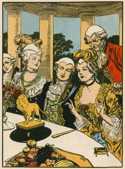 León de mantequilla de Canova (litografía en color) de Thomas Heath Robinson