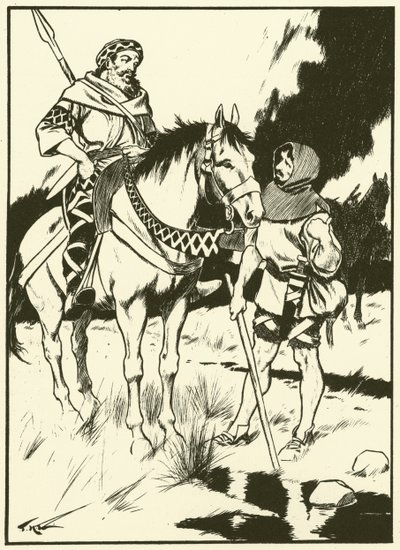 Carlomagno y el carbonero (grabado) de Thomas Heath Robinson