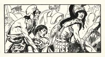 Muerte de Leónidas (litografía) de Thomas Heath Robinson