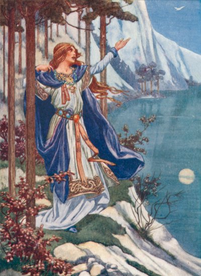 Edvard Grieg: Un cisne (litografía en color) de Thomas Heath Robinson