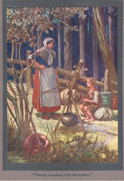 Francisco se quedó con su madre (litografía en color) de Thomas Heath Robinson