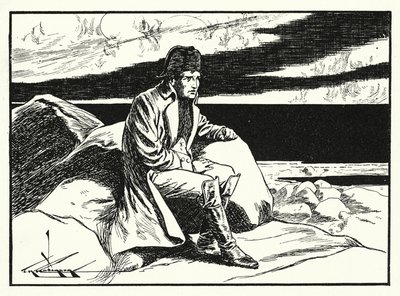 Napoleón en Santa Elena (litografía) de Thomas Heath Robinson