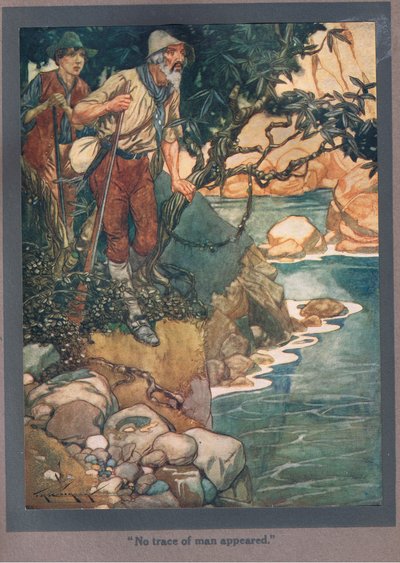 No apareció ni rastro del hombre (litografía en color) de Thomas Heath Robinson
