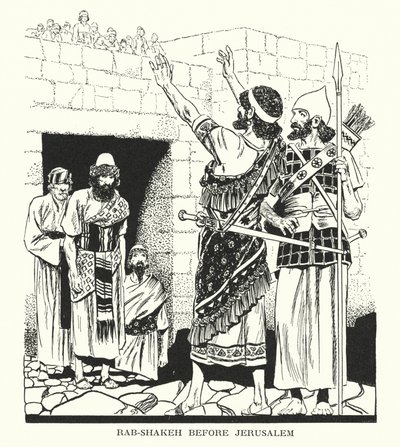 Rab-Shakeh ante Jerusalén (litografía) de Thomas Heath Robinson
