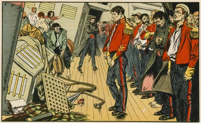 Los héroes del Birkenhead (litografía en color) de Thomas Heath Robinson
