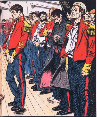 Los héroes del Birkenhead (litografía en color) de Thomas Heath Robinson