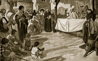 Representación de una obra de misterio, ilustración de "Hutchinson