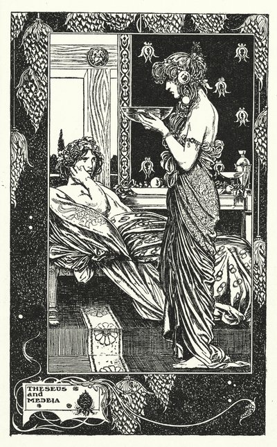 Teseo y Medeia (litografía) de Thomas Heath Robinson