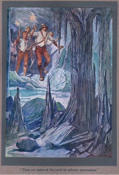 Así entramos en la roca en solemne procesión (litografía en color) de Thomas Heath Robinson