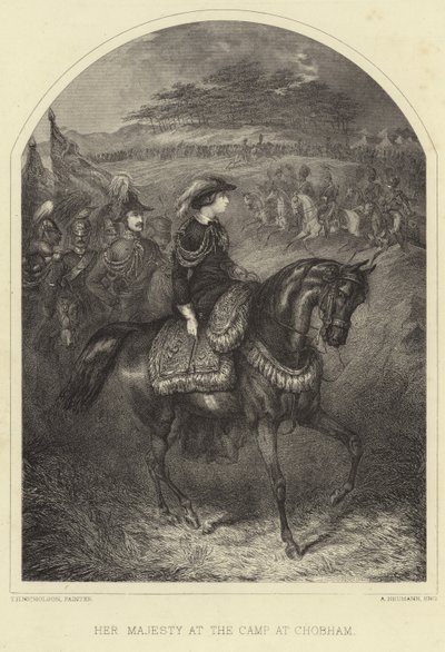 Su Majestad la Reina Victoria en el campamento en Chobham de Thomas Henry Nicholson