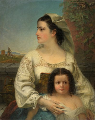 Madre e hijo italianos de Thomas Hicks
