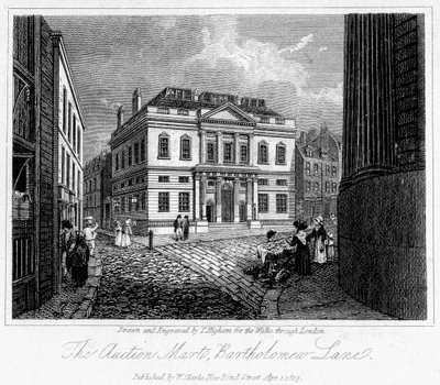 El Martillo de Subastas, Bartholomew Lane, Ciudad de Londres, 1817 de Thomas Higham